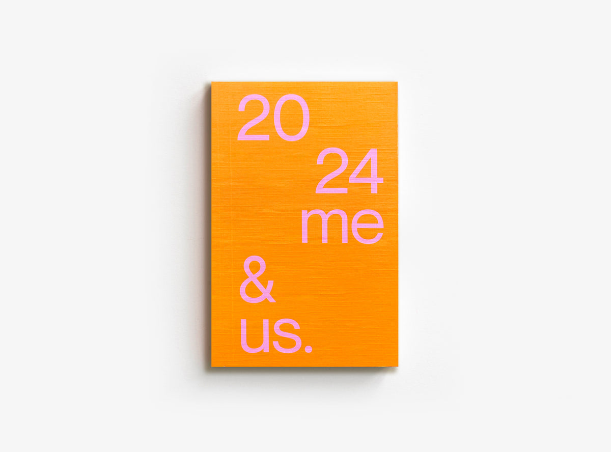cover planner 2024 in mango colour with pink title