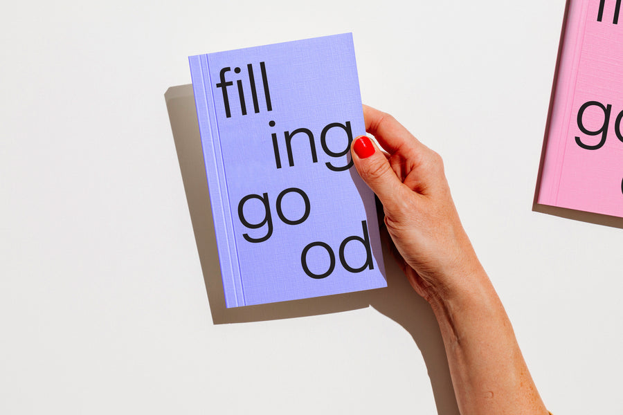 edition julie joliat pocket size notebook filling good: purple covers on one hand
