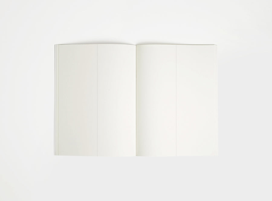 Open notebook booq with white pages on a white background