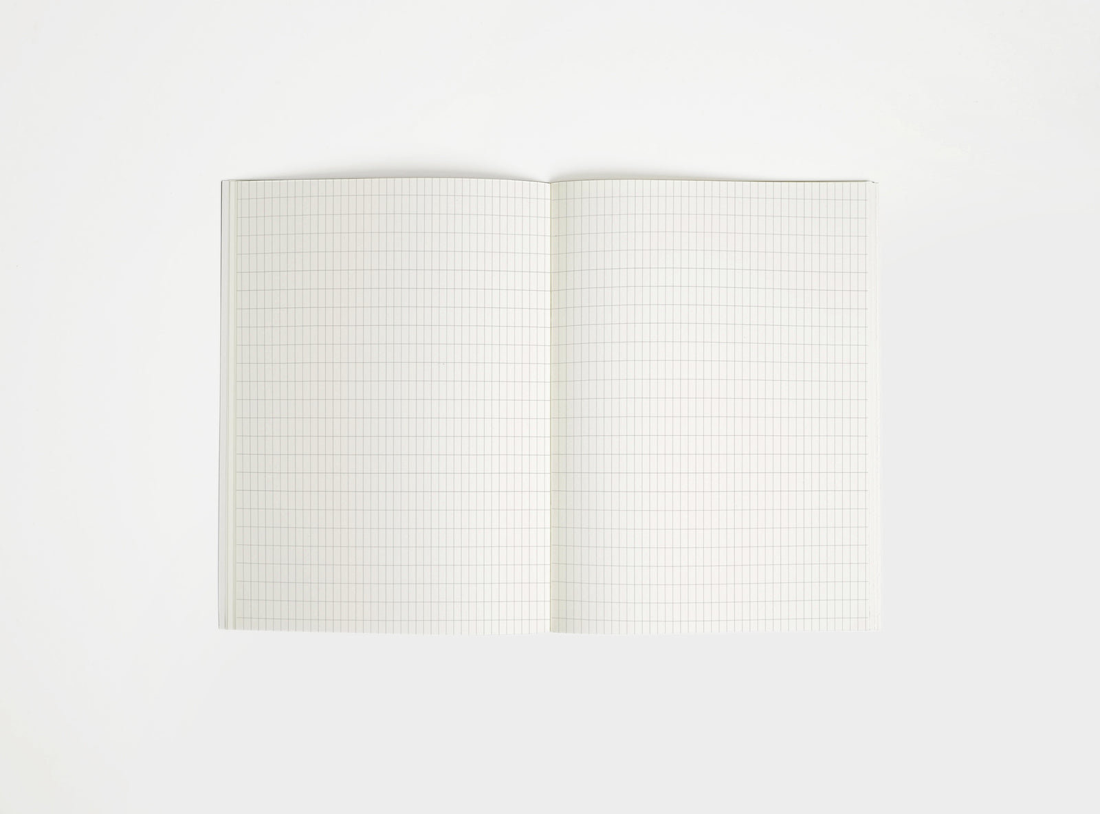Open notebook booq with lined pages on a white background