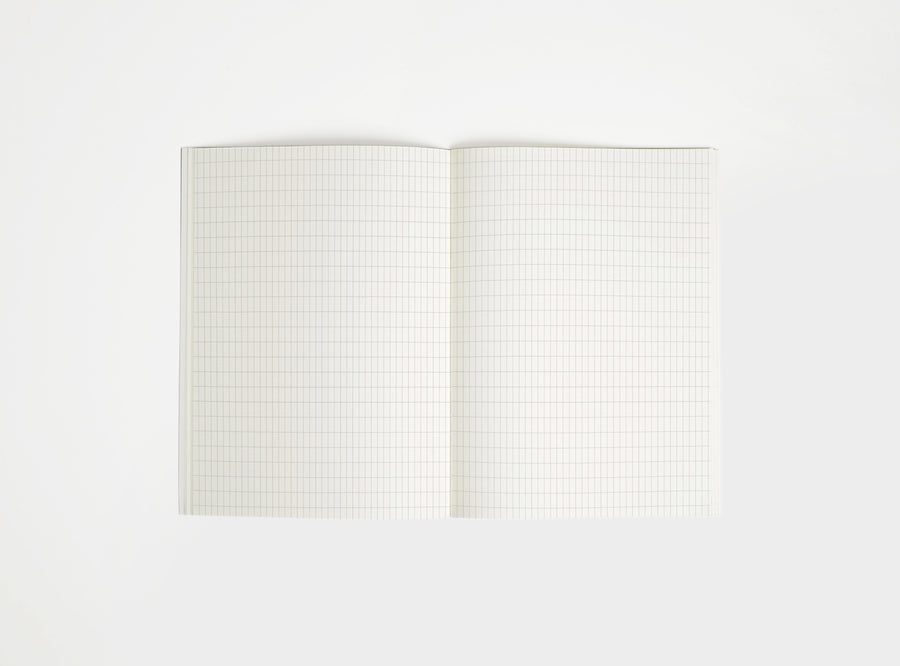 Open notebook booq with lined pages on a white background