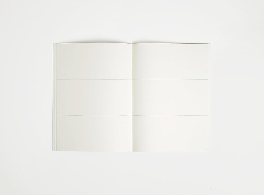 Open notebook booq with white pages on a white background