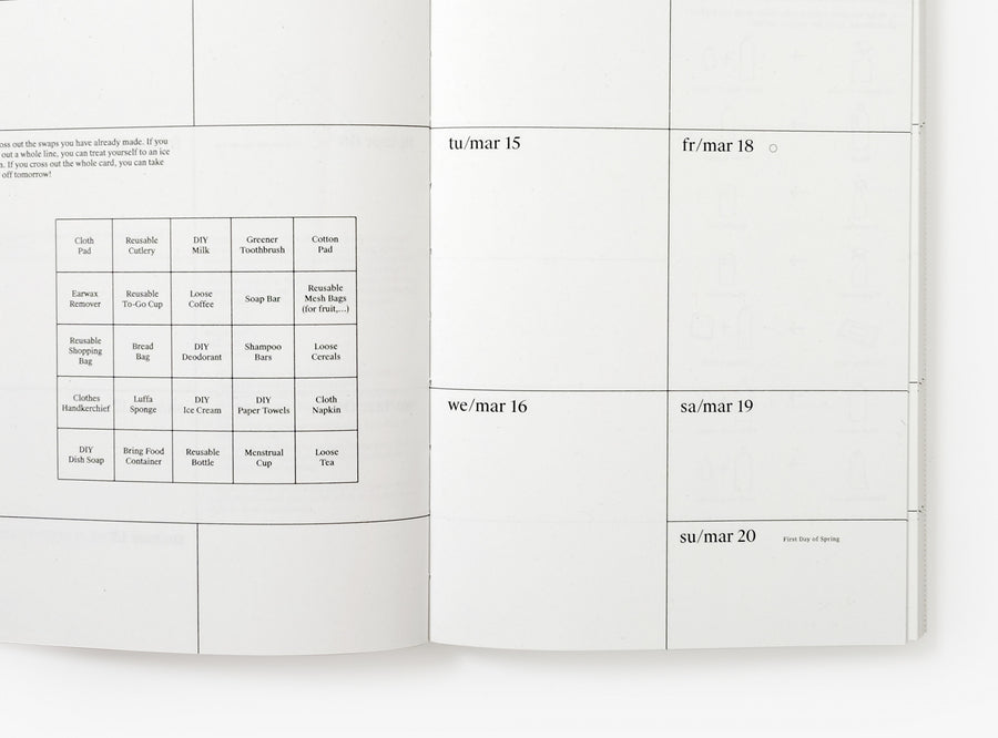 Detail of a spread from our 2022 planner.