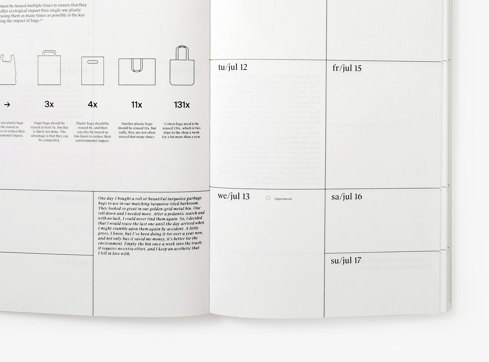 Detail of a spread from our 2022 planner.