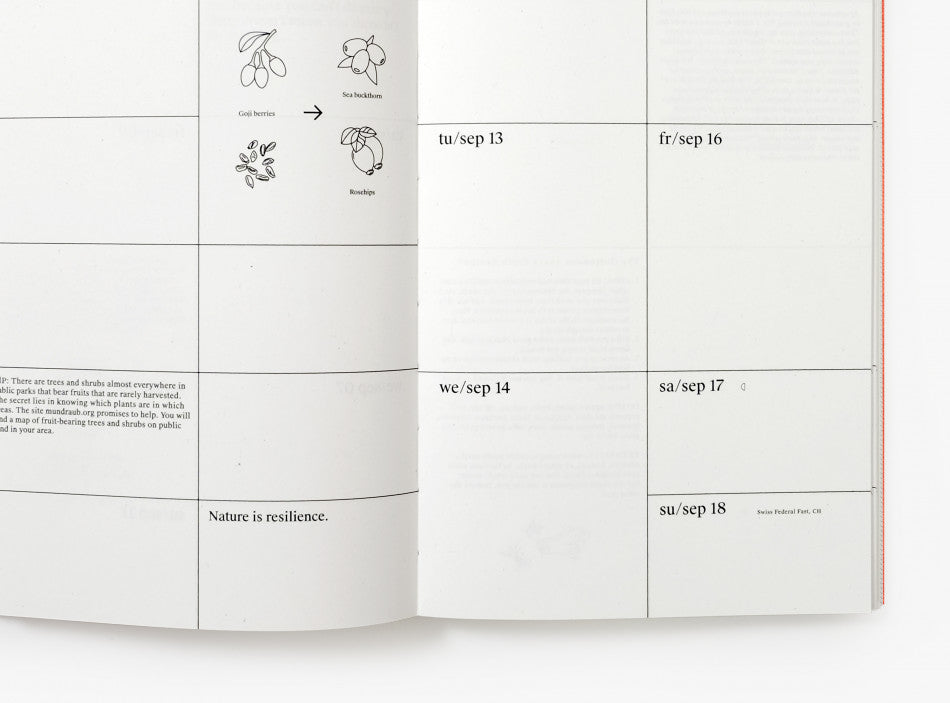 Detail of a spread from our 2022 planner showing an illustration.