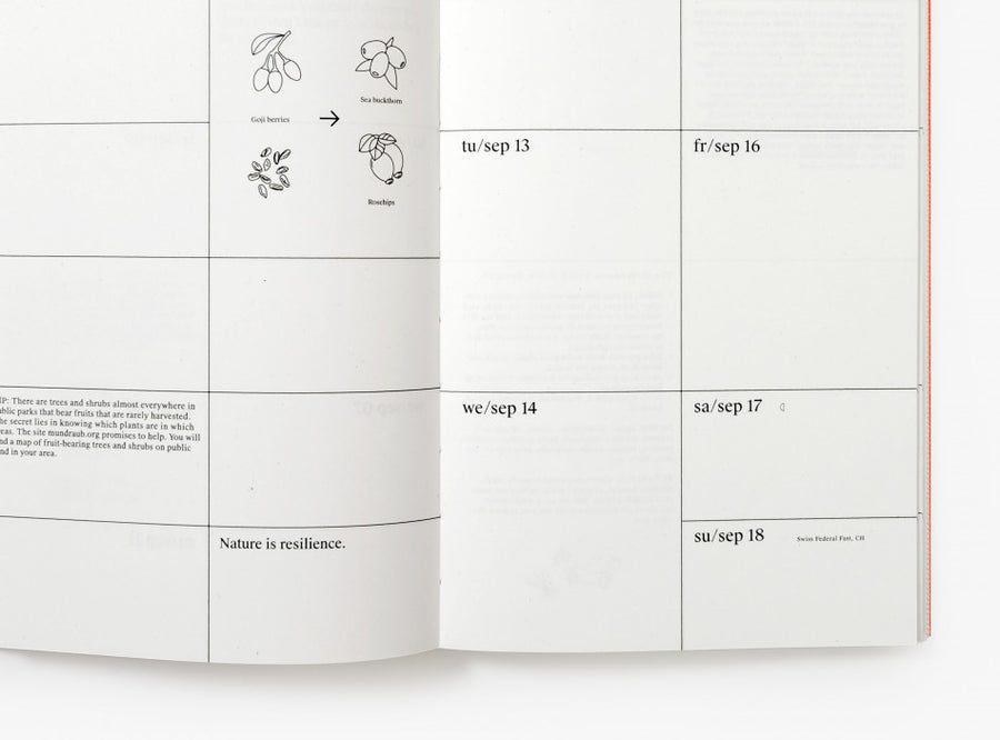 Detail of a spread from our 2022 planner showing an illustration.