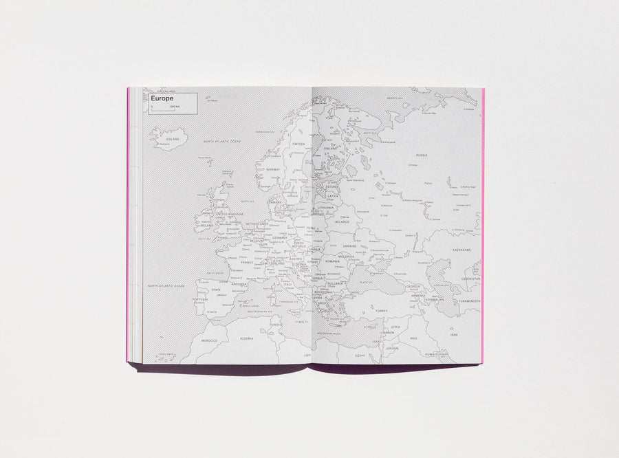 Spread from our 2020 planner showing the Europe map.