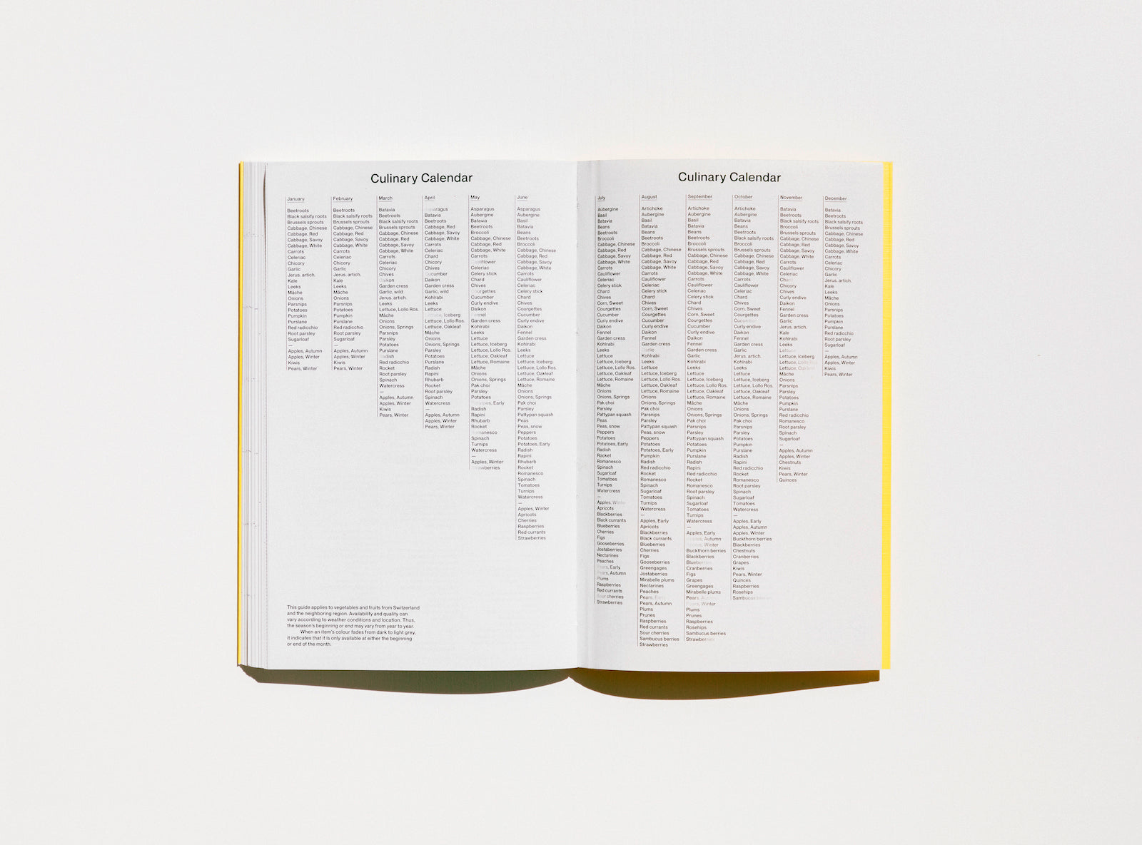 spread from our 2020 planner with a culinary calendar.
