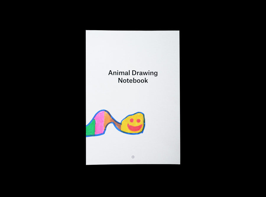 Cover of animal drawing notebook with a kid's drawing: snake