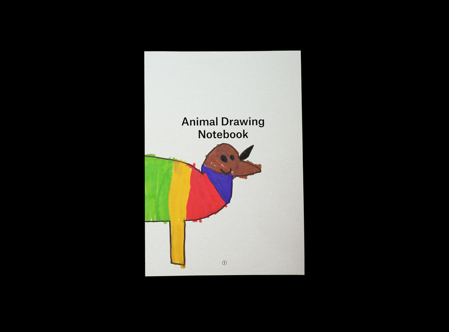 Cover of animal drawing notebook with a kid's drawing: buffalo