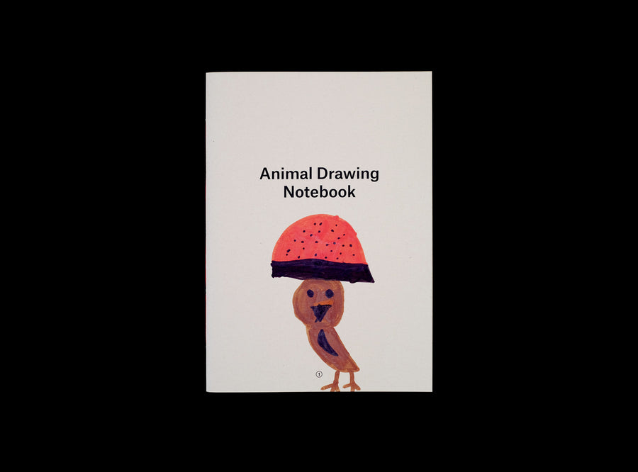 Cover of animal drawing notebook with a kid's drawing: exotic bird