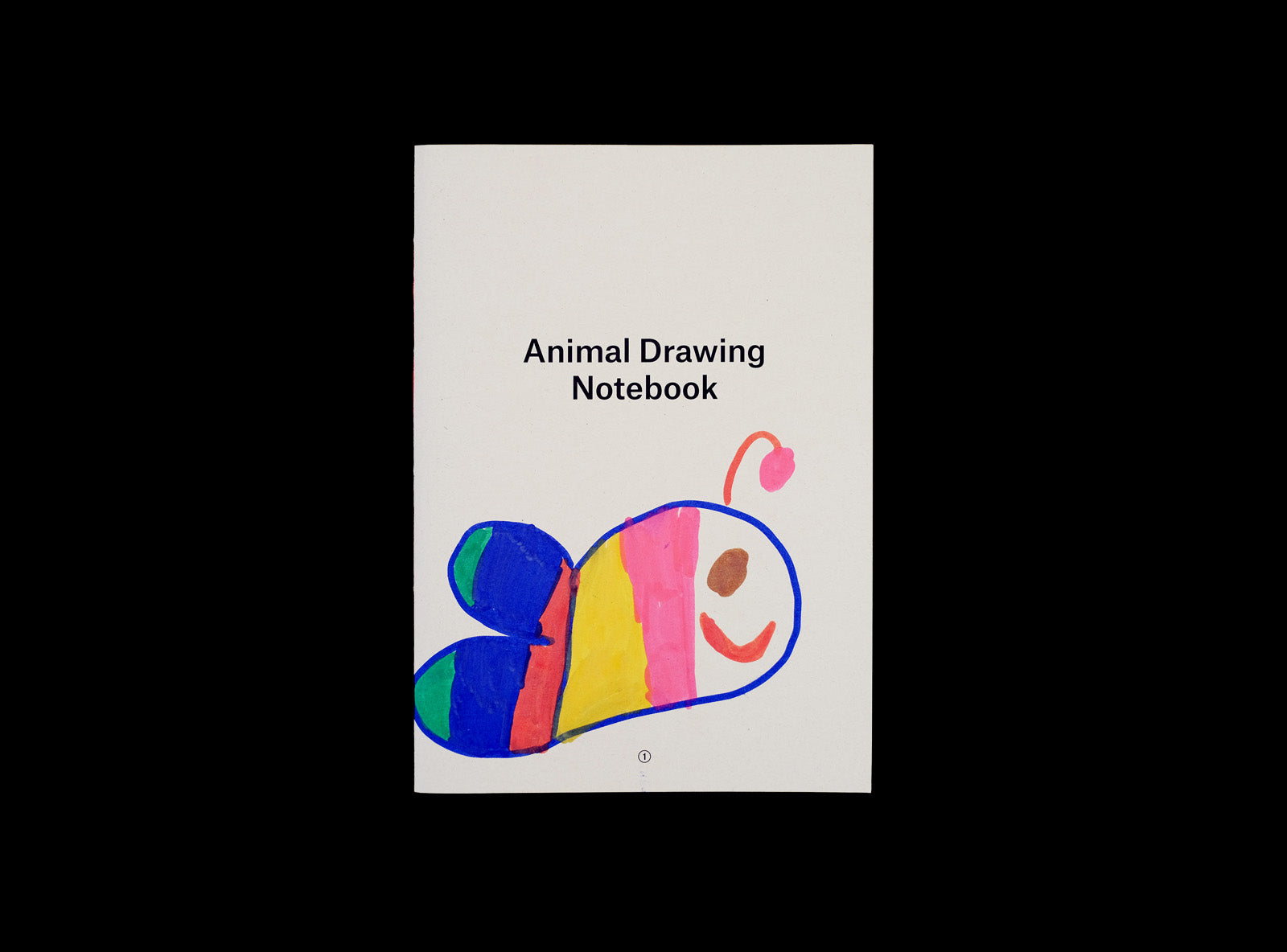 Cover of animal drawing notebook with a kid's drawing: fish  