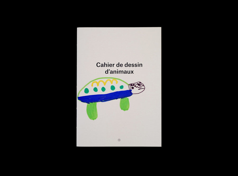 Cover from our Animal Drawing notebook with children drawing: turtle