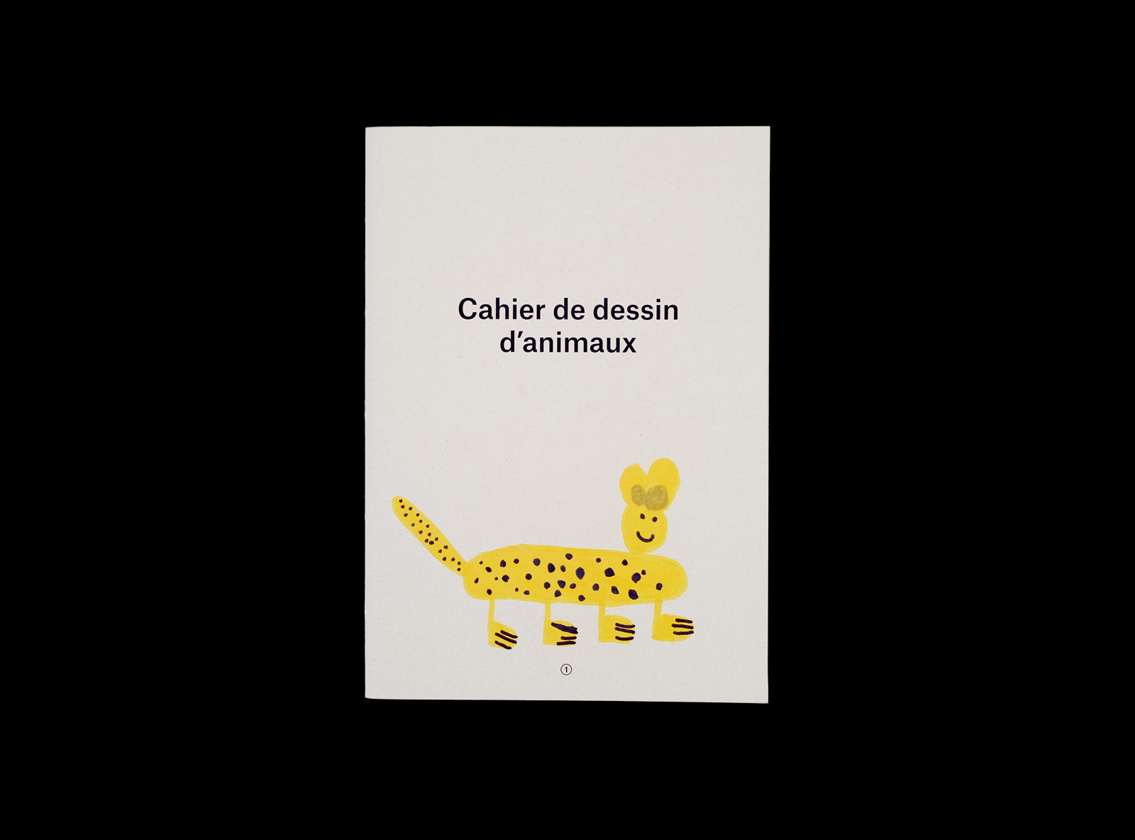 Cover of animal drawing notebook with a kid's drawing: lepard