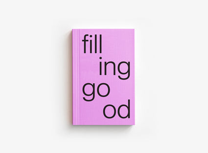 Notebook Filling Good with pink cover and black text on a white background