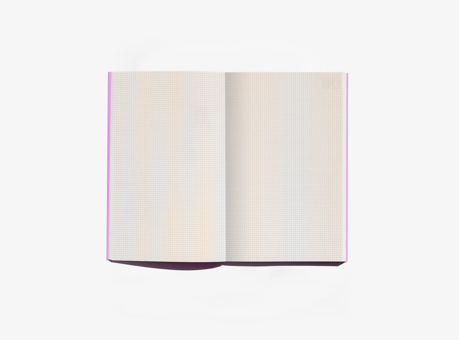 Layout of pink notebook with 2mm grid on a white background