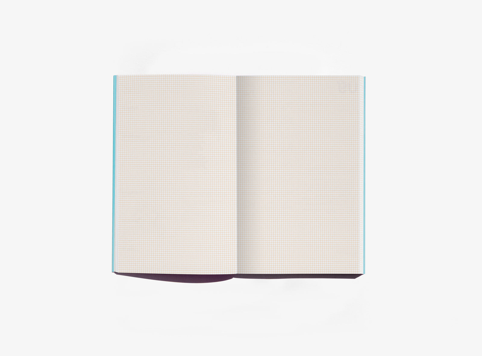 Layout of blue notebook with 2mm grid on a white background