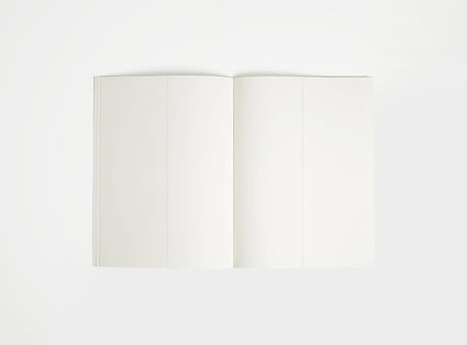 Open notebook booq with white pages on a white background