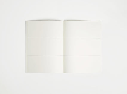 Open notebook booq with white pages on a white background