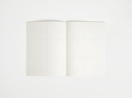 Open notebook booq with white pages on a white background
