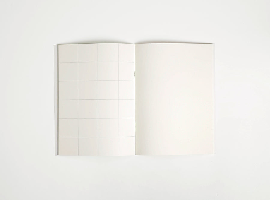 softover notebook booq spread with big square on white background