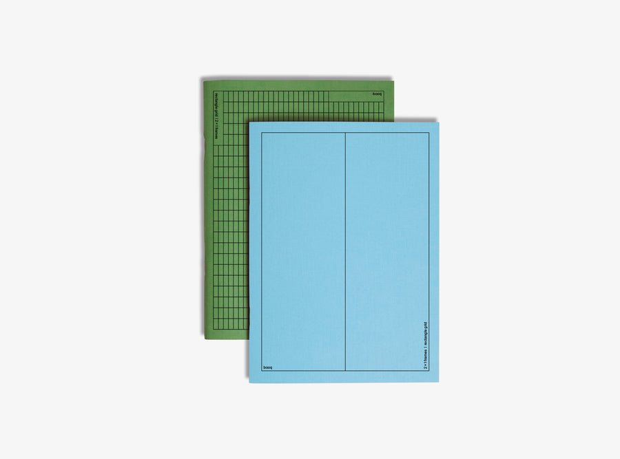 double-sided notebook booq blue-green covers on white background