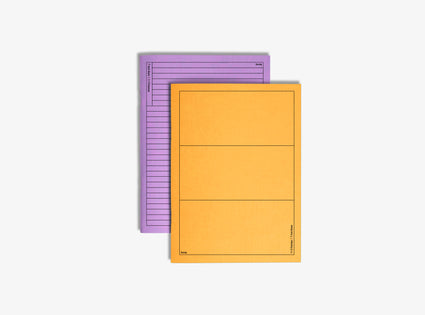 double-sided notebook booq yellow-purple  covers on white background