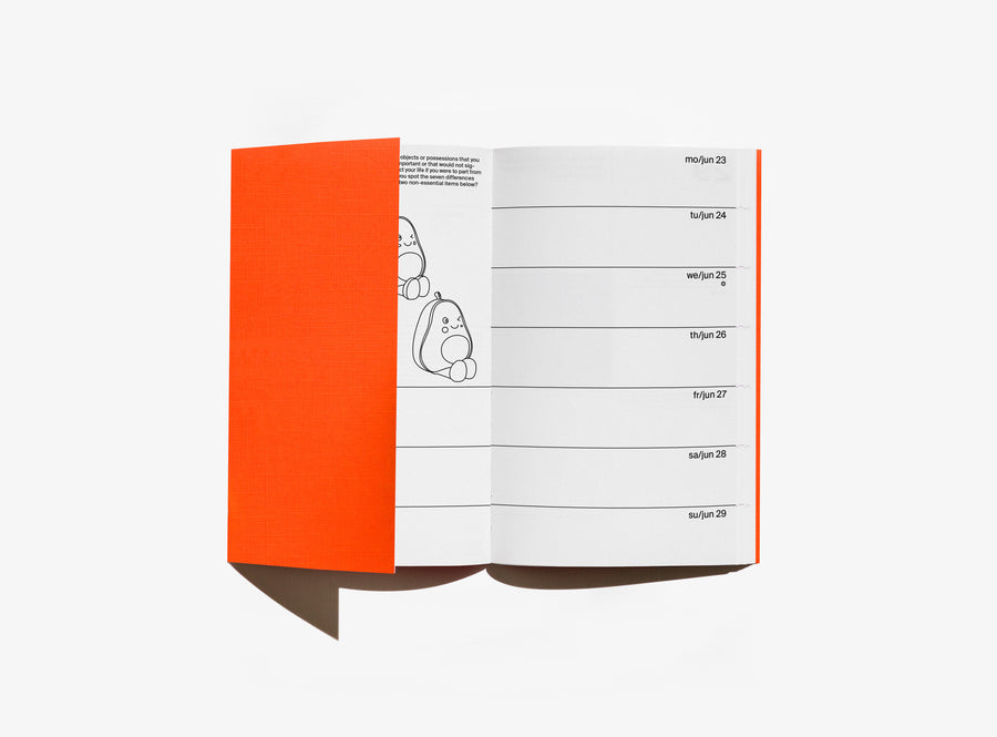 2025 planner agenda orange with flaps