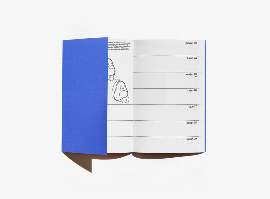 2025 planner agenda blue with flaps