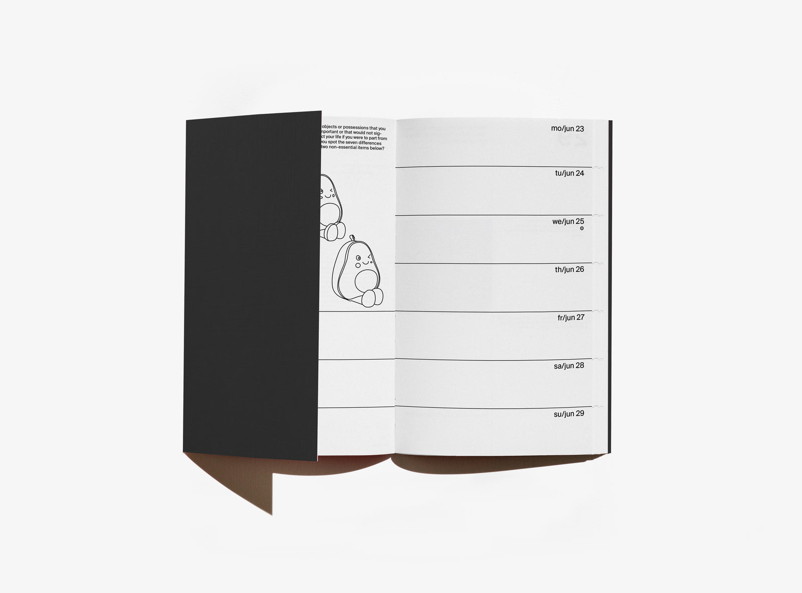 2025 planner agenda black with flaps