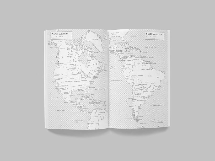 Spread from our 2018 planner showing the world map.