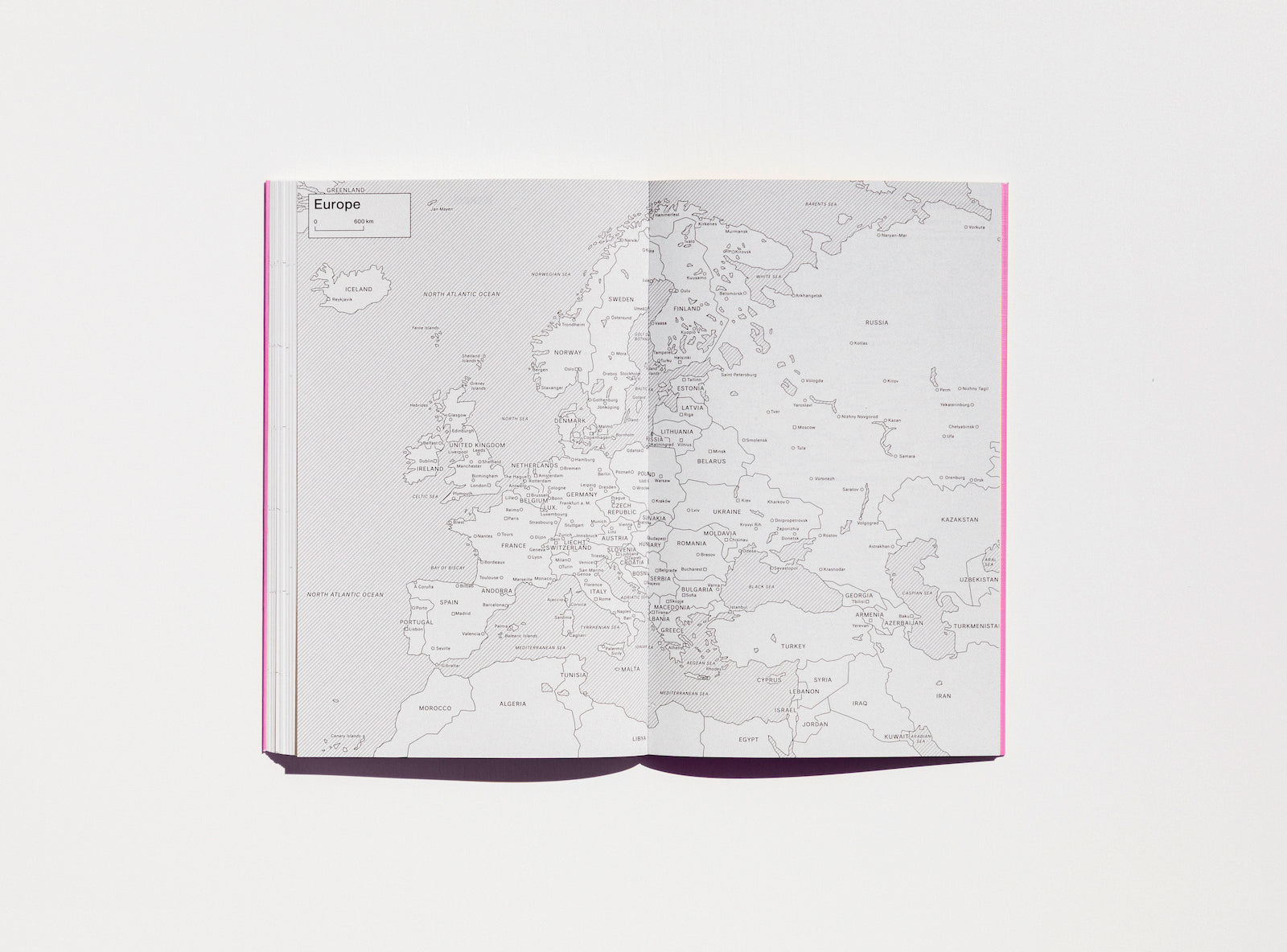 Spread from our 2020 planner showing the Europe map.
