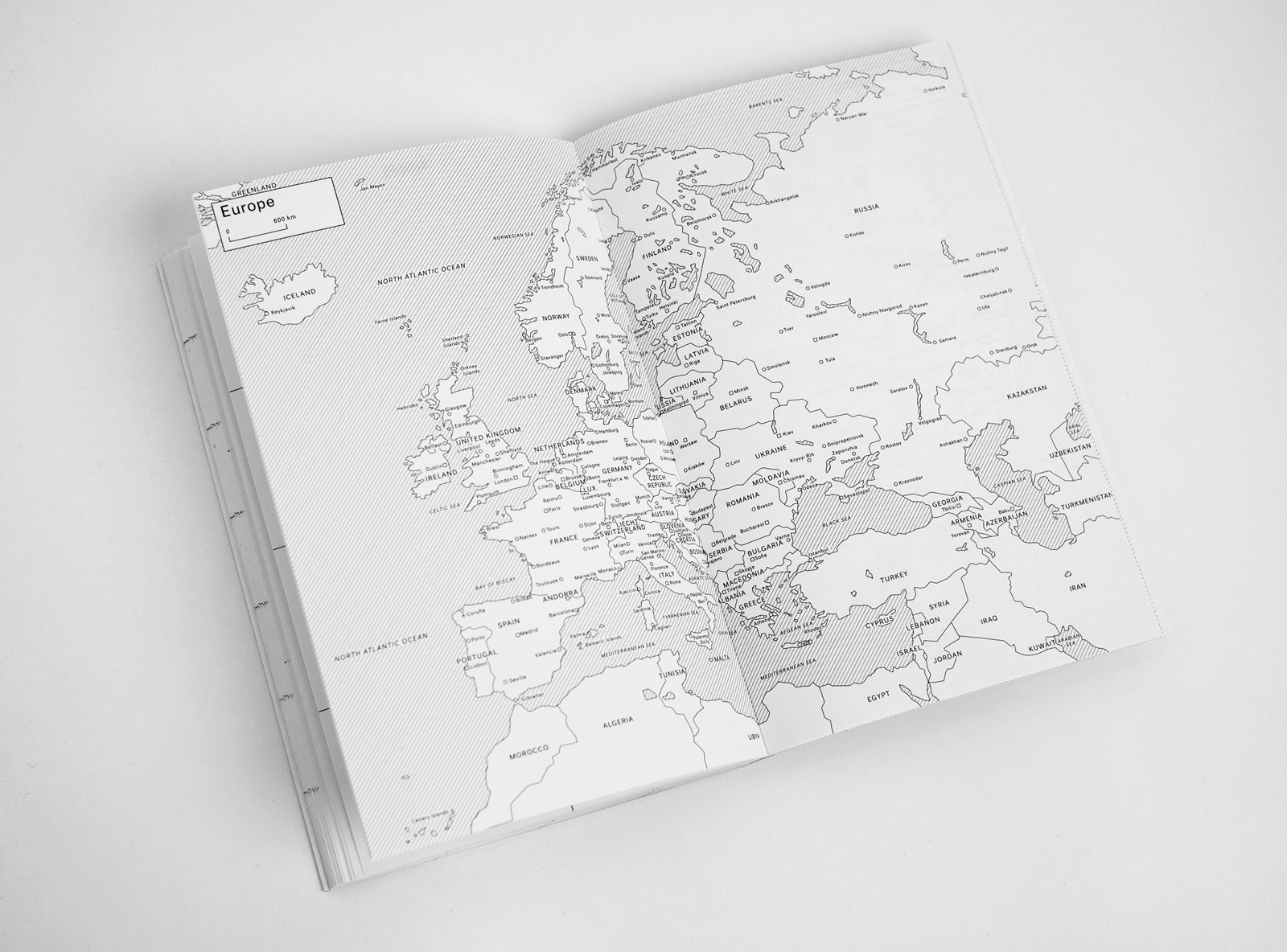 Spread from our 2019 planner showing a world map.