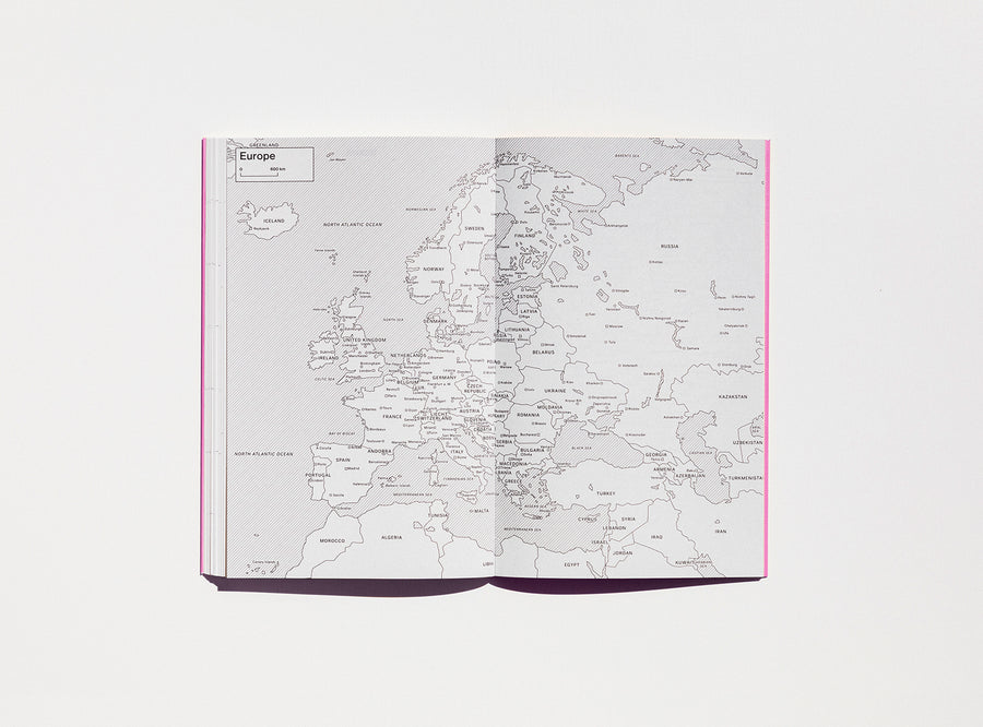 Spread from our 2020 planner showing the Europe map.
