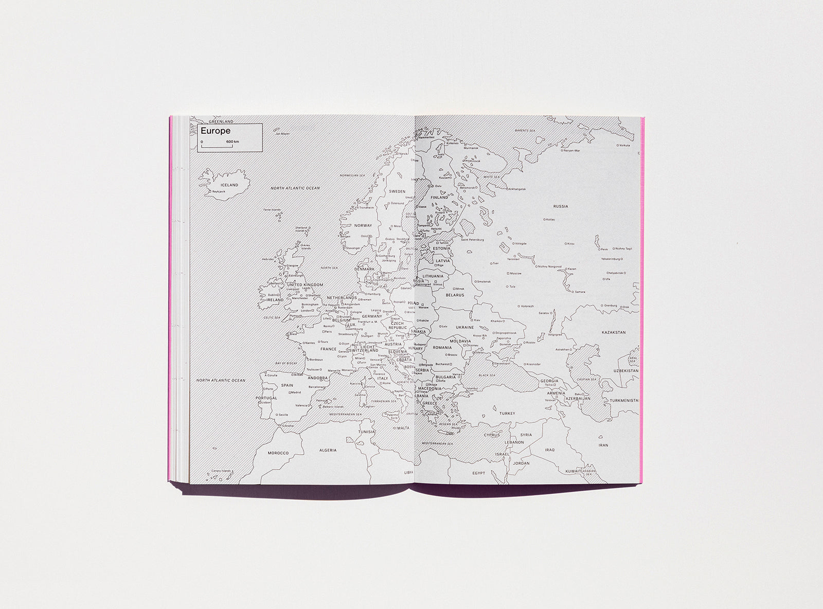 Spread from our 2020 planner showing the Europe map.