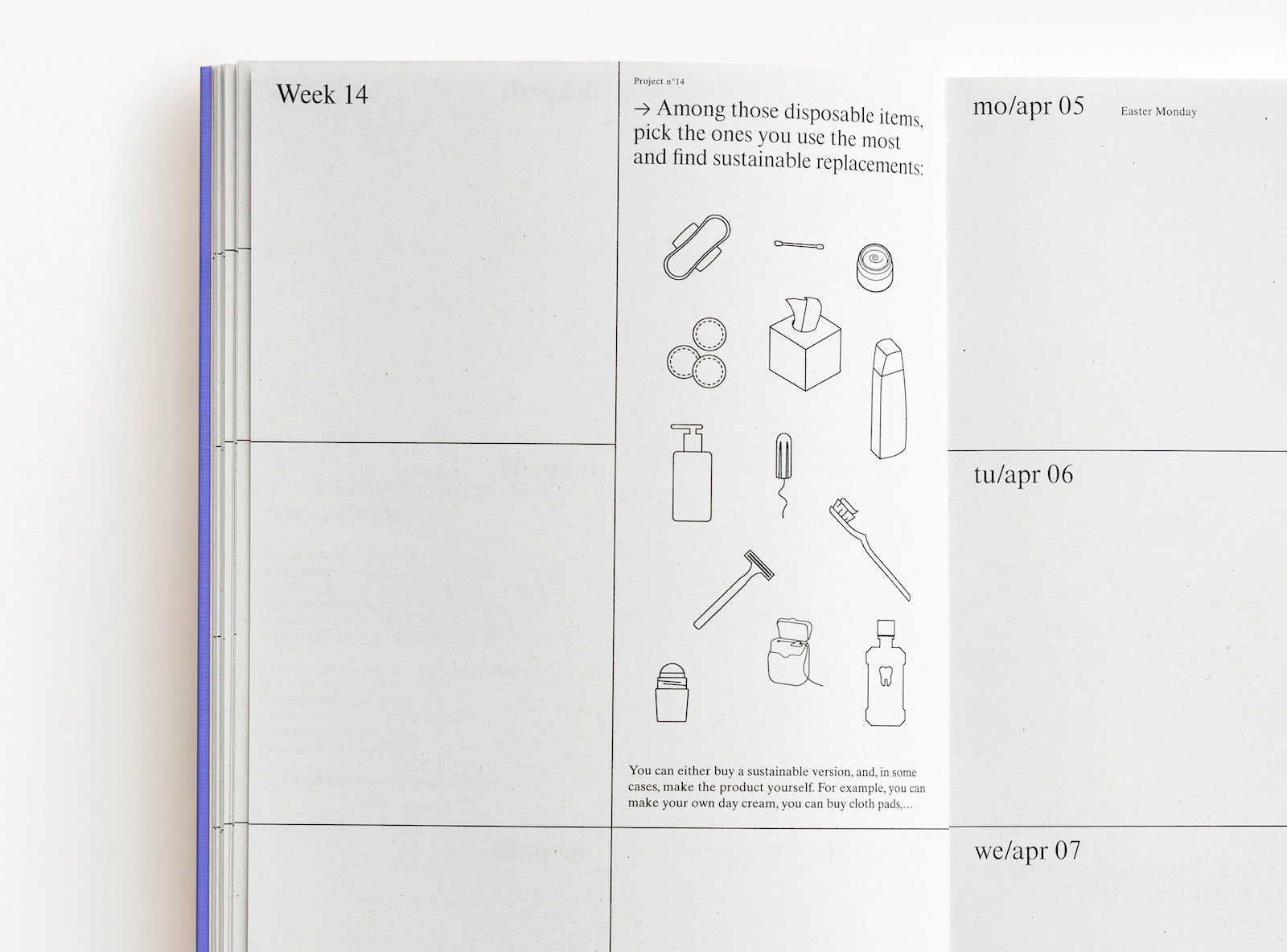 Detail of a spread from our 2021 planner showing an illustration.